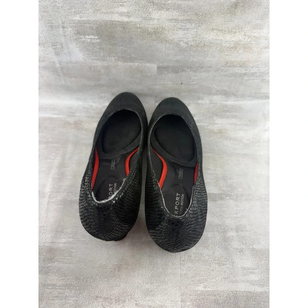 Rockport Total Motion Black Snakeskin Leather Pumps V81086 Women Sz 9.5 M